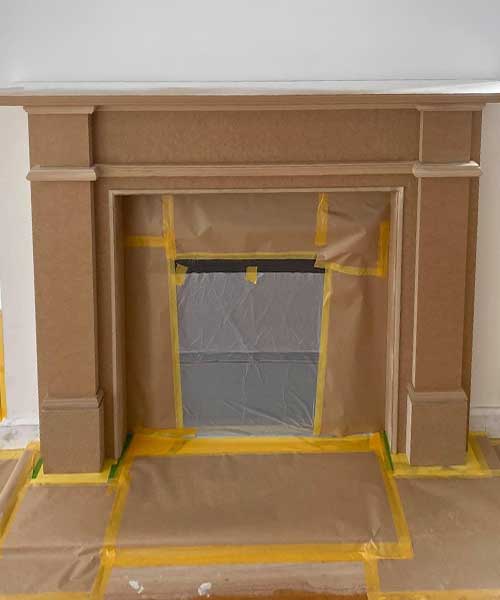 Interior house painting - fireplace Interior house painting - fireplace